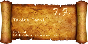 Takáts Fanni névjegykártya