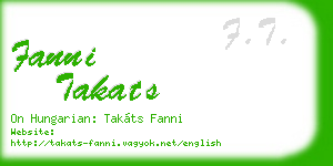 fanni takats business card